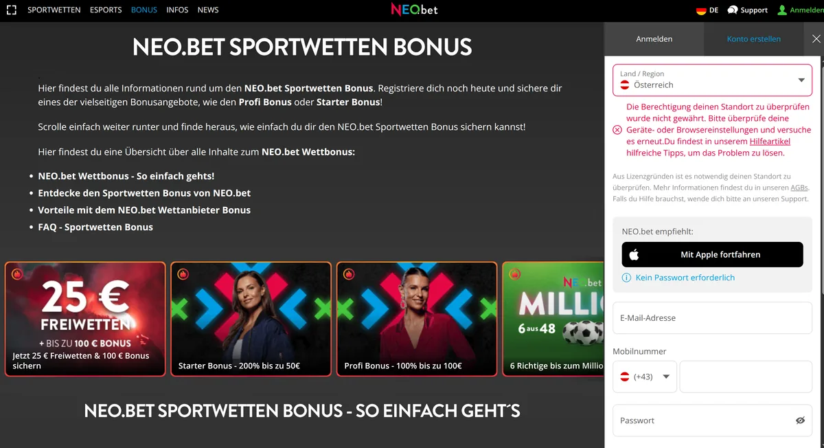 Anmeldung und Verifizierung